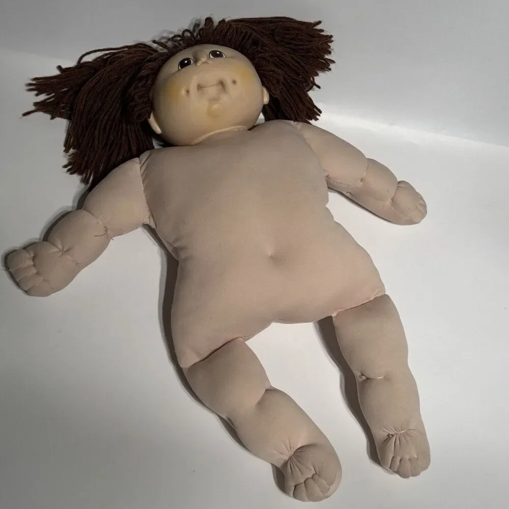 VTG Martha Nelson Thomas Doll Babies Brunette Brown Poodle Hair 1984 Soft Body